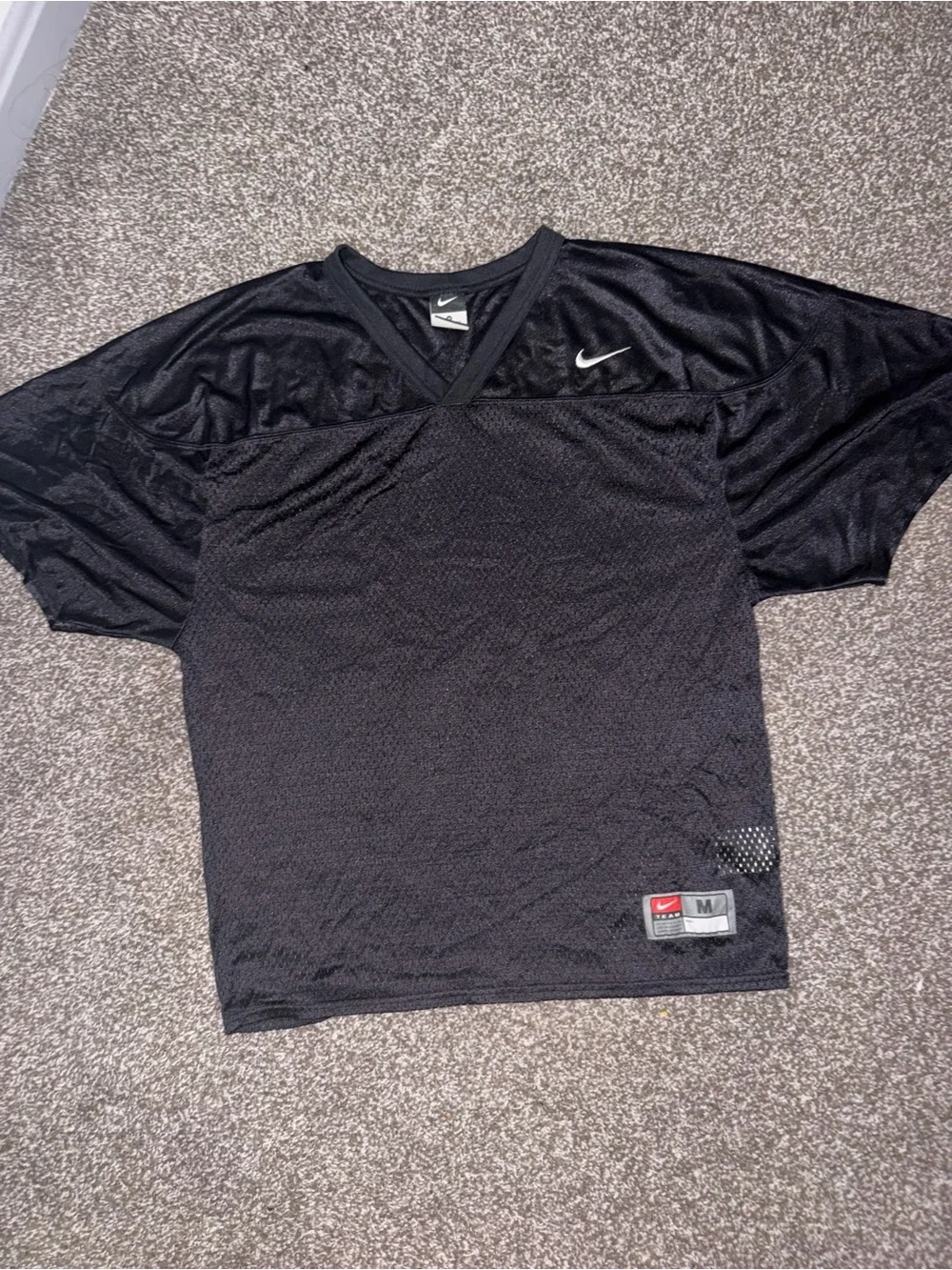 Nike Black Men’s Mesh Short-Sleeve V-Neck Jersey